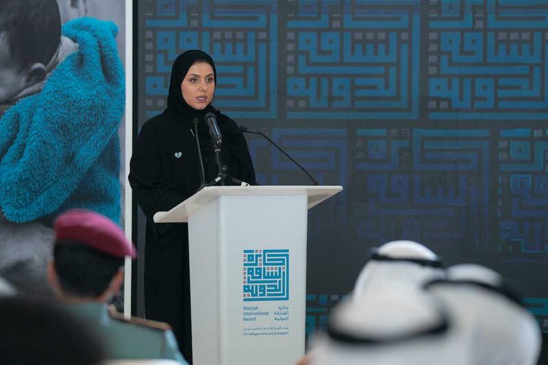 Mariam Al Hammadi, director of The Big Heart Foundation, at the awards ceremony. Photo: Sharjah Media Council