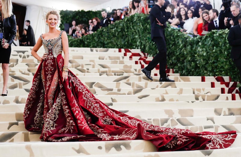 Blake Lively in Versace. Reuters