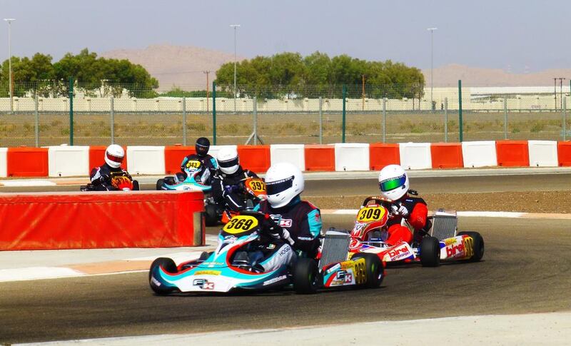 The racers in the UAE Rotax Max Challenge will be taking their karts from Al Ain Raceway, above, for the 10th round of the season at Yas Marina Circuit. Courtesy Al Ain Raceway