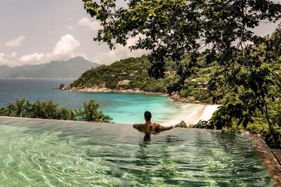 Four Seasons Seychelles Resort offers the luxury of privacy, with its private infinity pools.