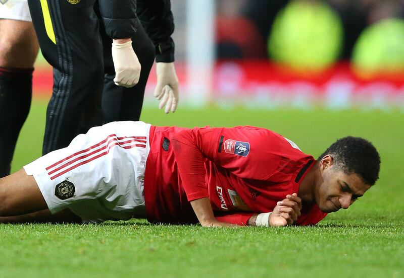 Rashford is a doubt for Manchester United's Premier League game at Liverpool on Sunday.  Getty