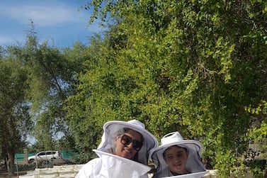 Farah Addel-jaber, (L), adopted a beehive through the 'My Hive' programme. Courtesy: Farah Addel-jaber 