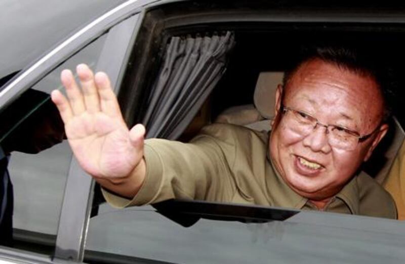 epa03038276 (FILE) A photograph made available on 25 August 2011 shows North Korean leader Kim Jong-il leaving after his meeting with Russian President Dmitry Medvedev (not pictured) at Sosnovy Bor military garrison in Zaigrayevsky district outside Ulan-Ude in Buryatia, eastern Siberia, Russia, 24 August 2011. North Korean leader Kim Jong Il, who isolated his country and brought it to the brink of economic ruin while leading one of the world‘s largest armies and provoking international fears with a nuclear programme, has died, state media reported 19 December 2011. Kim died on 17 December 2011 of a heart attack brought on by 'great mental and physical strain' during a train journey, the North Korean Central News Agency KCNA said.  EPA/DMITRY ASTAKHOV/RIA NOVOSTI/KREM MANDATORY CREDIT *** Local Caption ***  03038276.jpg