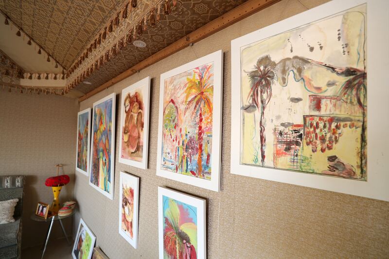 Some of Musch's artwork inside her home