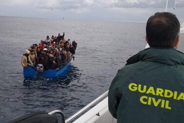 Spanish coastguards has rescued 208 migrants crossing from Africa to Spain. EPA