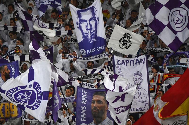 Real Madrid fans during the match. AFP