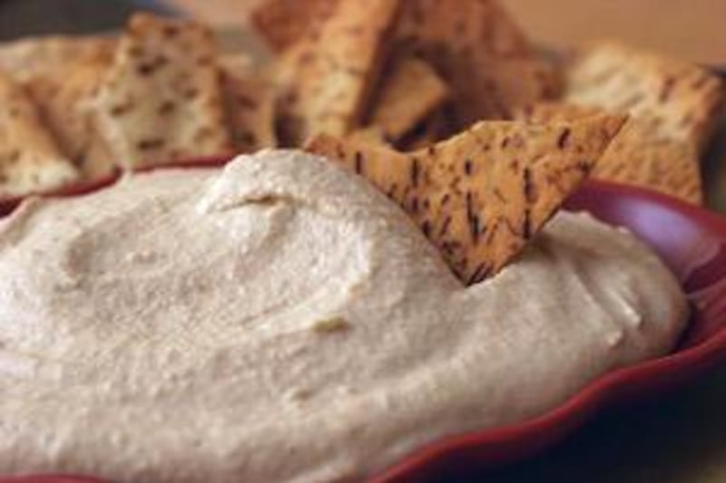 A plate of hummus and bread makes for terrific comfort food.