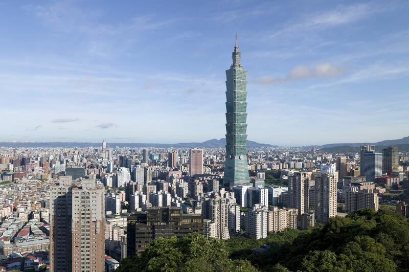 The skyline of Taipei is dominated by the Taipei 101 structure, which preceded the Burj Khalifa as the world’s tallest building. iStockphoto.com