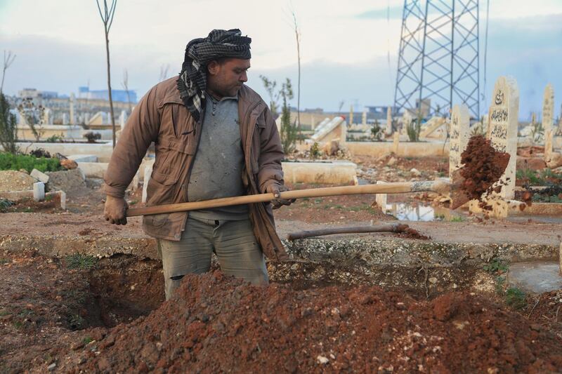 Abdul Mohsen Latif is a gravedigger in one of Idlib’s cemeteries.