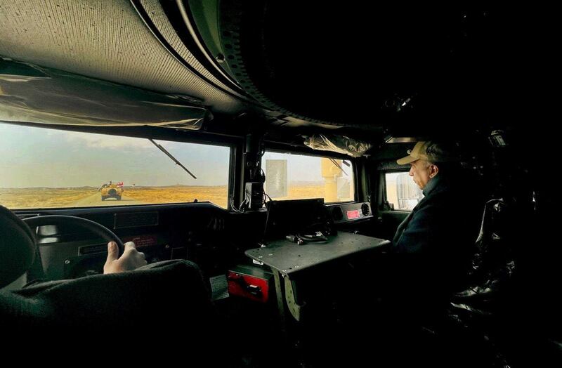 Iraqi Prime Minister Mustafa Al Kadhimi visits the Iraq-Syria border on January 26. Photo: Iraqi Prime Minister's Media Office