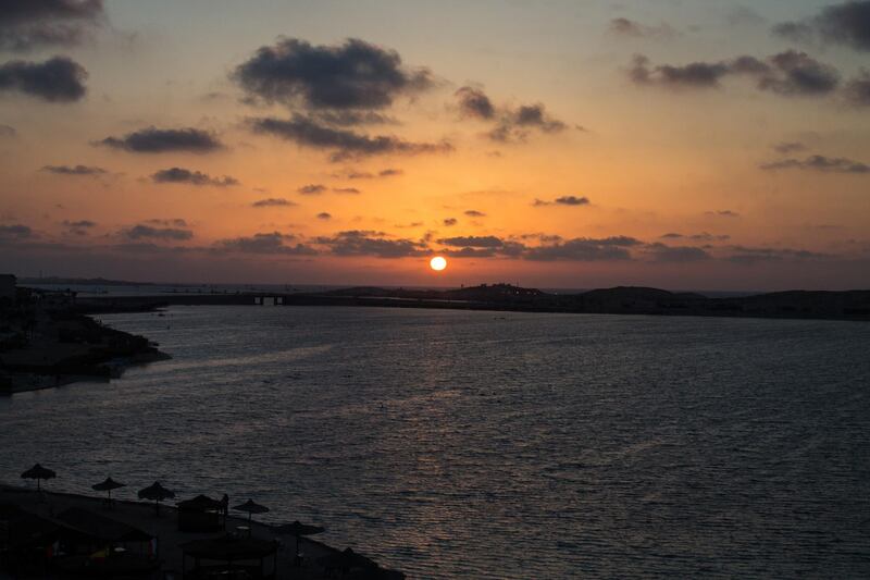 Photos of sunsets in the city of Marsa Matrouh in Egypt. Marsa Matrouh coastal cities one month, which goes to it a lot in the summer to spend a vacation in the beautiful faces (Photo by Fayed El-Geziry /NurPhoto) (Photo by NurPhoto/NurPhoto via Getty Images)