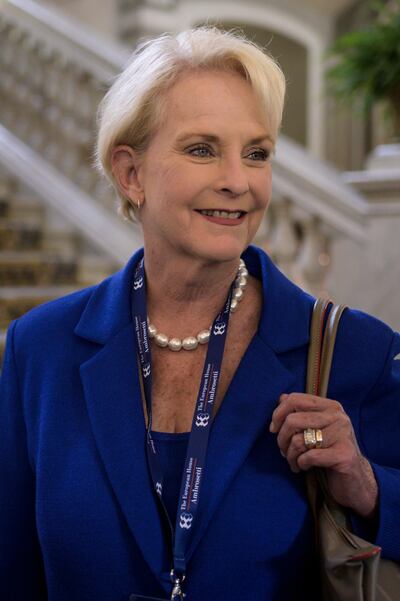 US businesswoman Cindy McCain arrives to attend the 45th edition of the annual "The European House Ambrosetti" forum on economy on September 7, 2019 at Villa D'Este in Cernobbio, near Como, northern Italy. - The annual event, which runs this year through September 6-8 and dubbed "Intelligence on the World, Europe and Italy", gathers heads of state and government, top representatives of European institutions, ministers, Nobel prize winners, businessmen, managers and experts from around the world to discuss current issues of impact for the world economy and society. (Photo by Marco BERTORELLO / AFP)