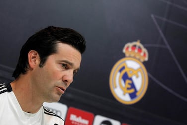 Real Madrid manager Santiago Solari, attends a press conference after the team's training session at Valdebebas sports city in Madrid. EPA