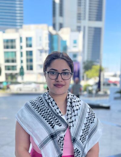 Janine Alamir, 26, who lives in Sharjah, was thrilled when she heard about Palestine's historic win. Photo: Janine Alamir