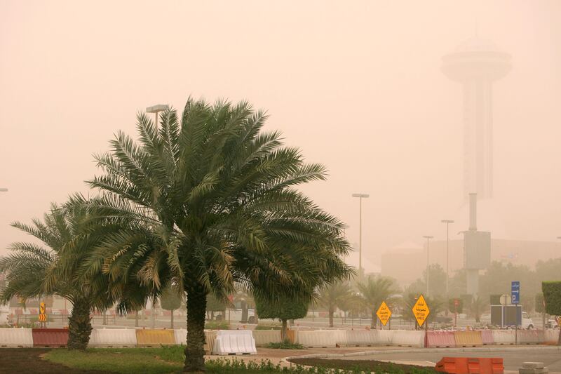 April 7, 2012 (Abu Dhabi) Visibility was very limited due to a sand storm that blankets Abu Dhabi April 7, 2013. (Sammy Dallal / The National)