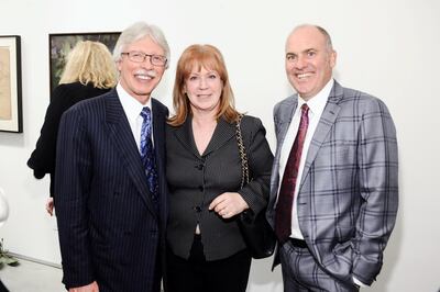 EL SEGUNDO, CA - JANUARY 25: Richard Lundquist, Melanie Lundquis and Brian Sweeney attend ESMoA Celebrates Opening Experience With DESIRE Exhibit  at El Segundo Museum of Art on January 25, 2013 in El Segundo, California. (Photo by Stefanie Keenan/WireImage)