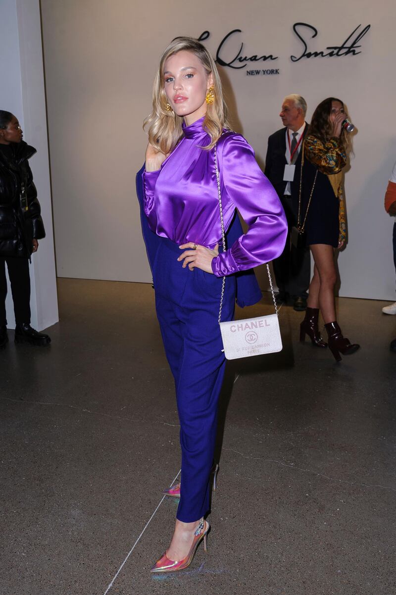 Joy Corrigan attends the Laquan Smith show during New York Fashion Week on February 8, 2020, in Los Angeles. AP