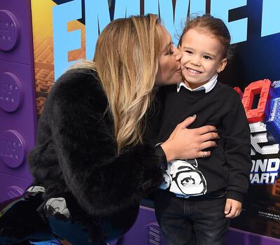 (FILES) In this file photo Naya Rivera and son Josey Hollis attend the premiere of Warner Bros. Pictures' "The Lego Movie 2: The Second Part" at Regency Village Theatre on February 2, 2019 in Westwood, California.   Rescuers on July 13, 2020 found a body at the California lake where "Glee" star Naya Rivera went missing last week. The Ventura County Sheriff's office said "recovery is in progress" of the unidentified body, after a sixth day of searching for the US actress began again at first light.Rivera, 33, is believed to have accidentally drowned in Lake Piru after renting a boat at the camping and recreational hotspot with her four-year-old son, authorities said last week.
 / AFP / GETTY IMAGES NORTH AMERICA / GREGG DEGUIRE
