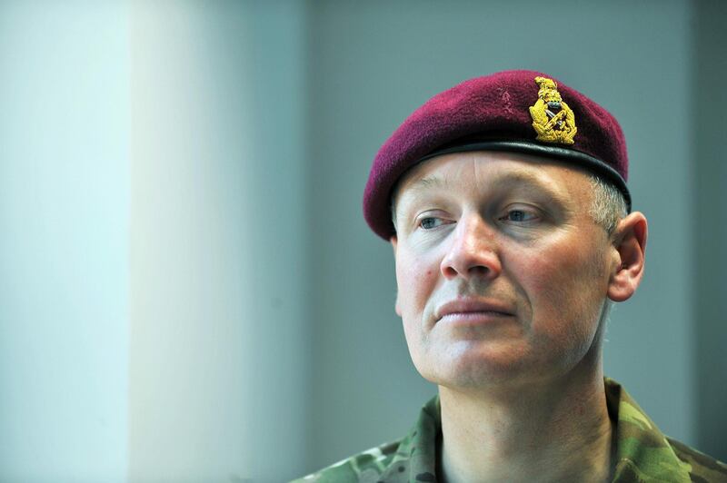 Major General John Lorimer of the Parachute Regiment at their barracks in Colchester after the Prince of Wales presented Afghanistan campaign medals.