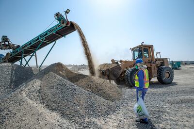 Abu Dhabi, United Arab Emirates, March 10, 2021.  A tour of the Ghayathi waste crusher facility in Al Dhafra region.
Victor Besa/The National
Section:  NA
Reporter:  Haneen Dajani