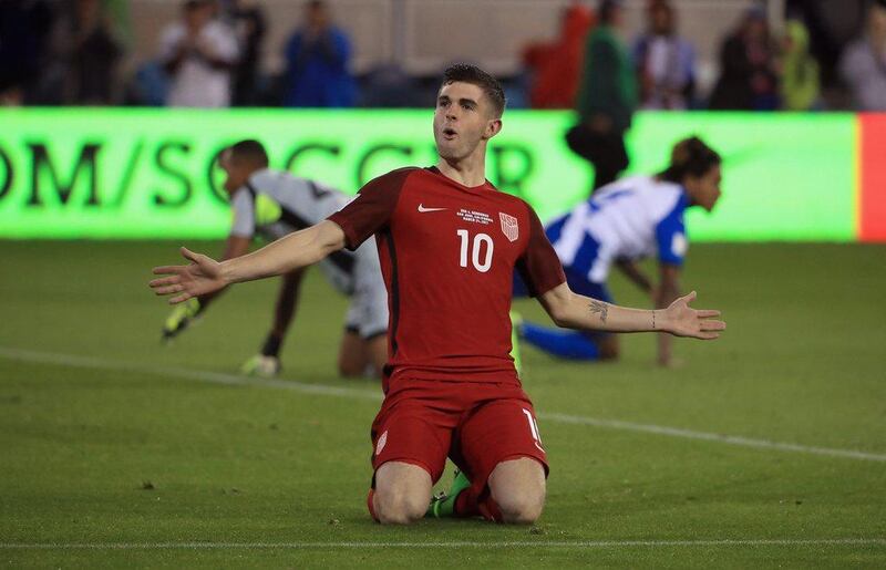 Christian Pulisic of the United States celebrates after scoring a goal against Honduras during their 2018 World Cup qualifier at Avaya Stadium on March 24, 2017 in San Jose, California. Ezra Shaw / Getty Images