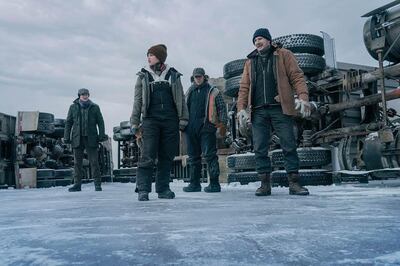 A still from the motion picture 'The Ice Road', starring Liam Neeson.