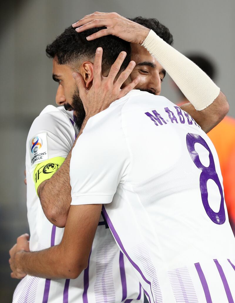 Mohammed Abbas of Al Ain celebrates his goal. Chris Whiteoak / The National