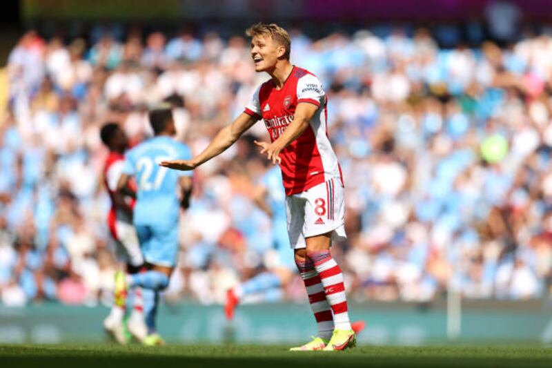 Martin Odegaard – 4. The Norwegian will have much better days but was left chasing shadows as City dominated. Getty
