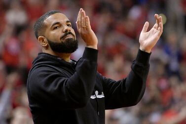 Drake cheered on the Toronto Raptors from his usual courtside seat on Saturday. AP Photo