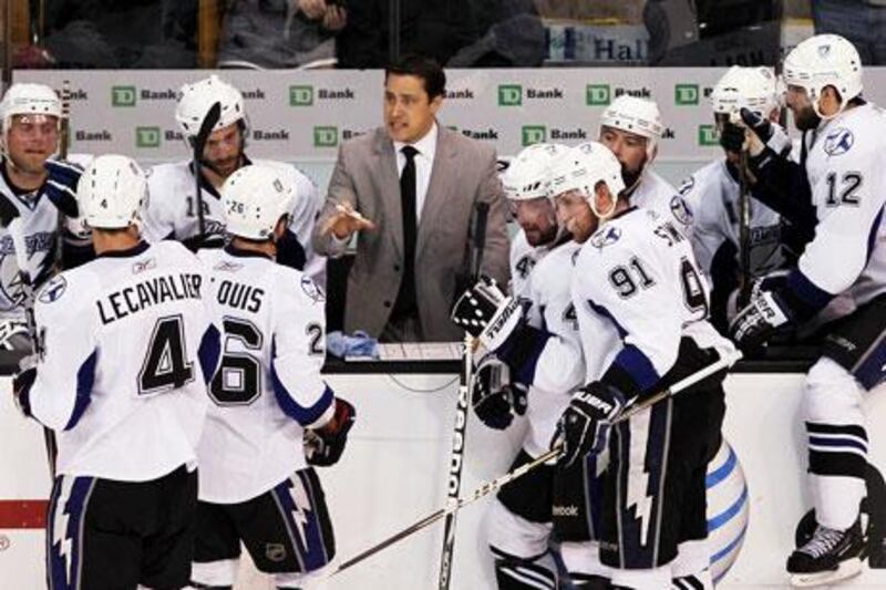Guy Boucher, centre, turned out to be just what the Tampa Bay Lightning needed as head coach.