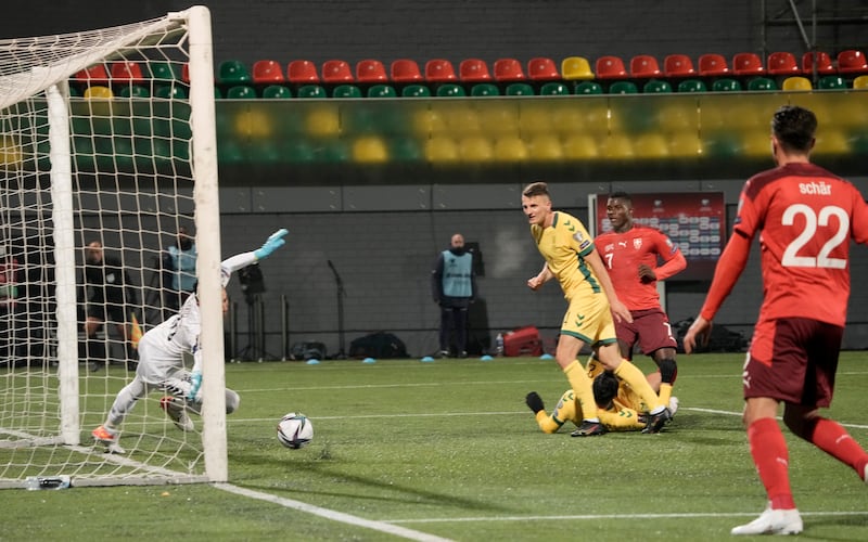 October 12, 2021. Lithuania 0 Switzerland 4 (Embolo  31', 45', Steffen  42', Gavranovic  90+4'): A first-half double from Breel Embolo put Switzerland on the way to a comfortable victory in Vilnius that left them level on points at the top of table with Italy after playing six games each. Reuters