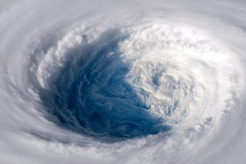 Super typhoon Trami is seen from the International Space Station as it moves in the direction of Japan. Reuters