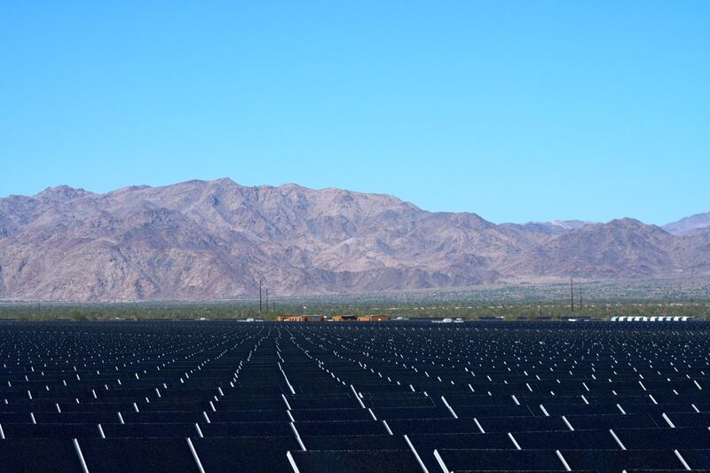 Modules of the Oberon Solar plant near Desert Centre, California. Researching a new energy technology and bringing it into widespread commercial use takes decades. Bloomberg