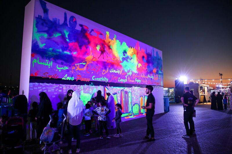 Abu Dhabi, United Arab Emirates, December 31, 2017.   New Year's Eve At the Abu Dhabi New Year's Eve Village.  The “Wishing Wall”.
Victor Besa for The National.
National
Reporter:  John Dennehy