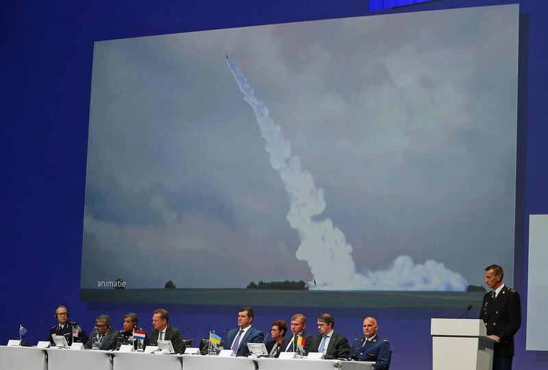 Wilbert Paulissen speaks on the preliminary results of the investigation into the shooting-down of MH17 during a press conference in Nieuwegein, the Netherlands, on September 28, 2016. Peter Dejong/AP Photo