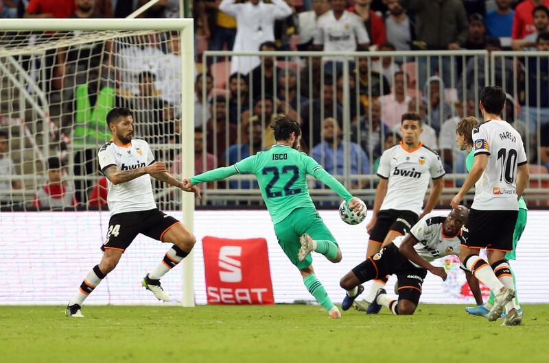 Isco scores the second goial for Real. EPA