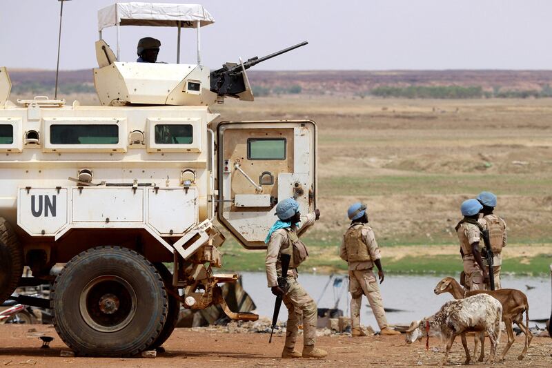 Senegalese soldiers on patrol in 2019 as part of the UN peacekeeping mission in Mali, one of the Sahel countries that has struggled against terrorist groups for years. AFP