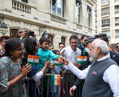 Indian Prime Minister Narendra Modi said on Twitter that he had received a "warm welcome" in Paris. Photo: Indian Press Information Bureau