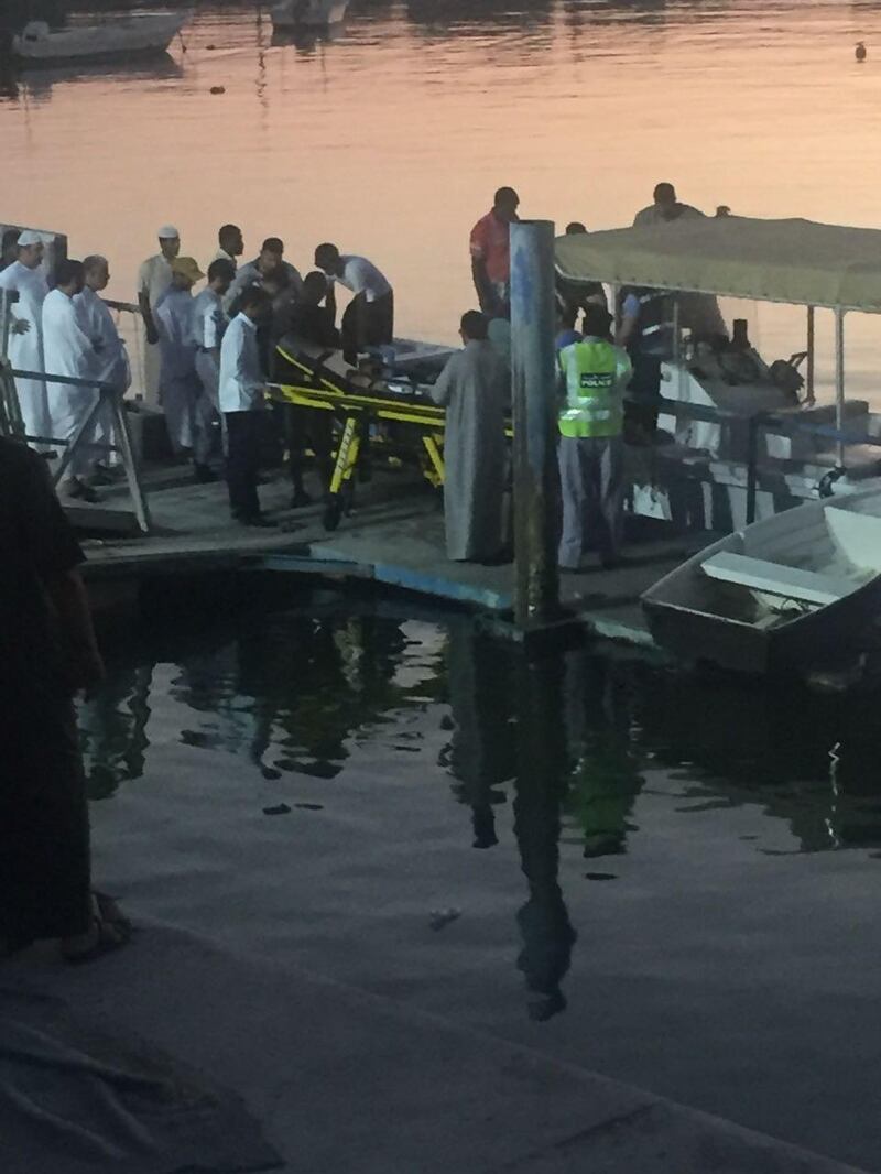 Two men are injured after a boat engine exploded just off Shaam port on Tuesday. RAK Fishermen Association