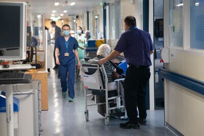 A general view of staff on a NHS hospital ward. PA