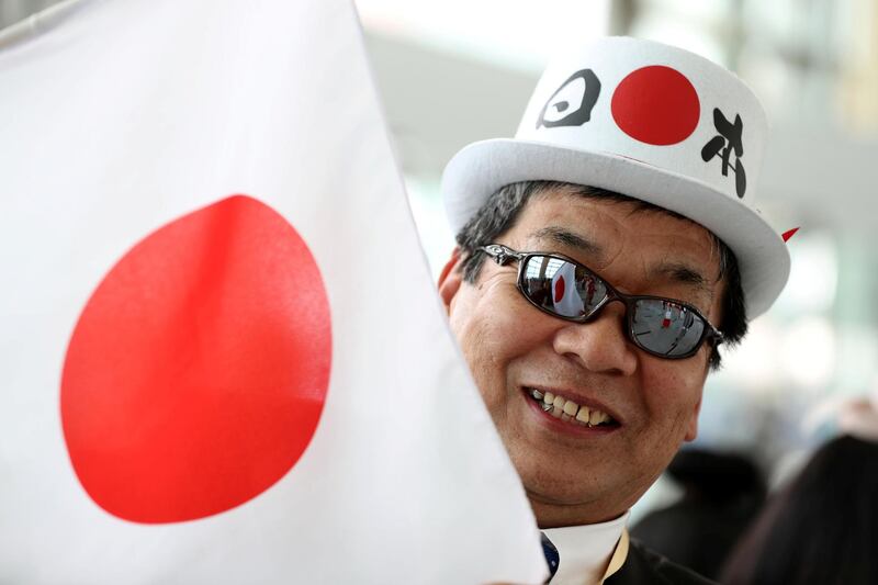 Dubai, United Arab Emirates - March 17, 2019: Fumio Matsuda enjoys his day at the Dubai World Cup. Saturday the 30th of March 2019 at Meydan Racecourse, Dubai. Chris Whiteoak / The National