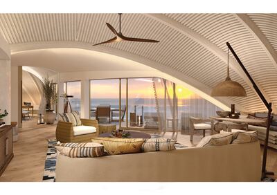 A rendering of a villa at Nujuma, a Ritz-Carlton Reserve. Photo: Marriott International