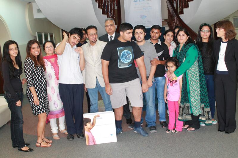 The Bollywood and Hollywood star Gulshan Grover at the Dubai Autism Center. Courtesy Dubai Autism Center