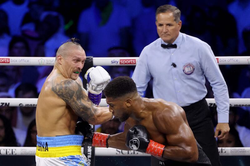 Britain's Anthony Joshua fought valiantly against Ukraine's Oleksandr Usyk. AFP