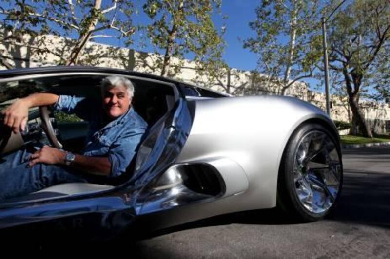 Jay Leno is the first non-Jaguar employee to try out the C-X75 concept. Though the car is designed to have twin turbines generating electricity, Leno's run was on battery power alone.