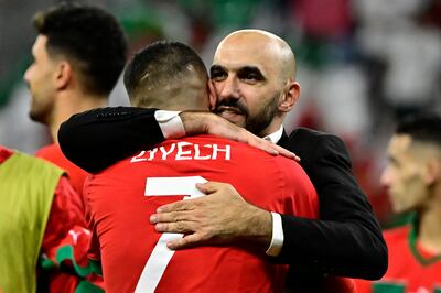 Morocco coach Walid Regragui persuaded Hakim Ziyech to return to the international fold. AFP