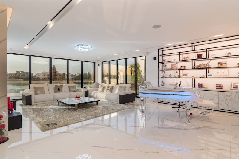 The clean marble floors and white walls give the interiors a fresh feeling