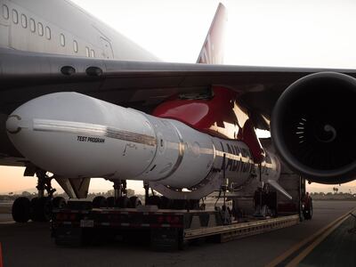 Virgin Orbit released a rocket from the wing of a modified Boeing 747 while it was mid-flight. Courtesy VIrgin Orbit 