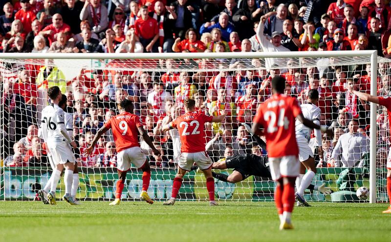 Nottingham Forest defeated Liverpool at the City Ground on Saturday. AP