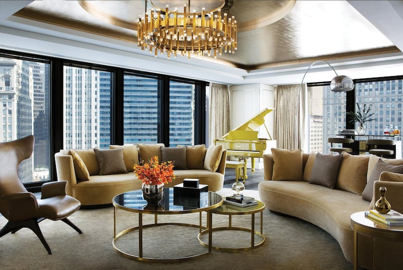 Infinity Suite parlor at The Langham, Chicago. Courtesy The Langham, Chicago